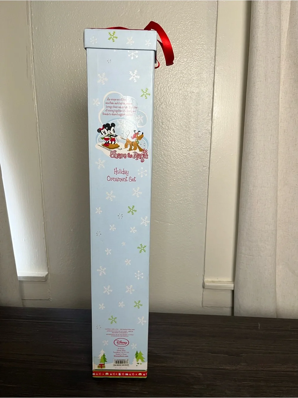 Vintage World Disney Classic Films Decoupage Collect Xmas Ornament set 7pc RARE!